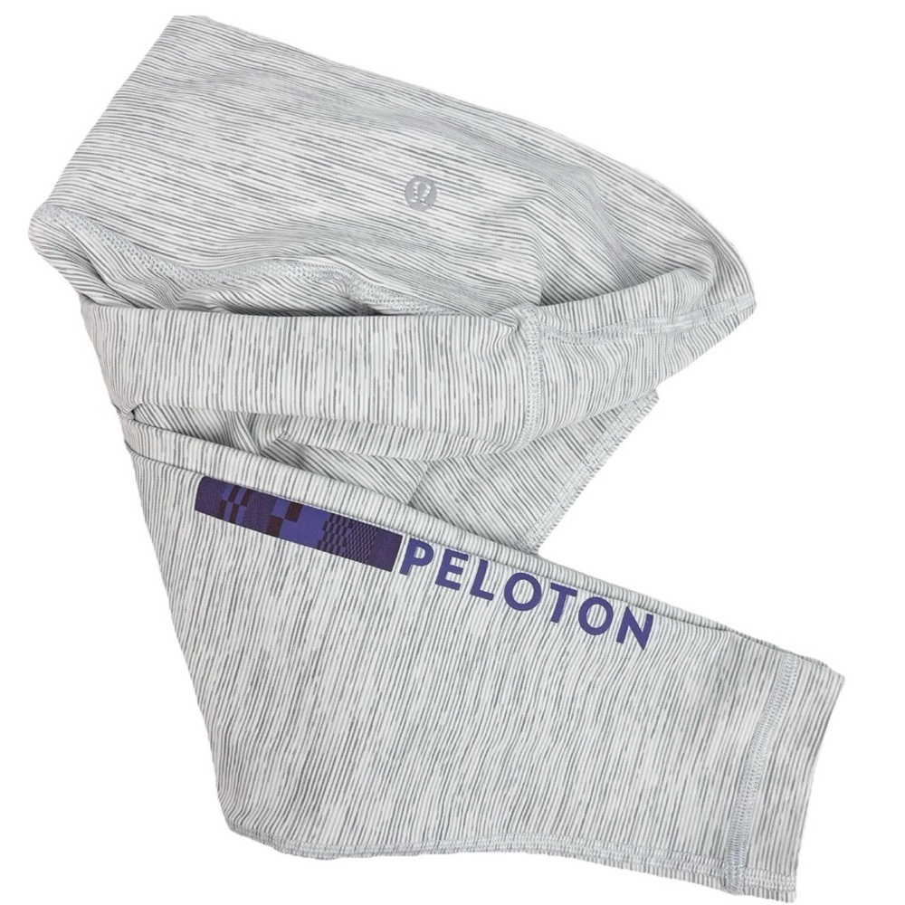 Lululemon Peloton Leggings High-Rise 7/8 Wunder Under Gray/White Size 4